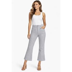 FRAME Denim Le Bardot Crop Flare Striped Jeans Size 28 Modern Elevated Denim